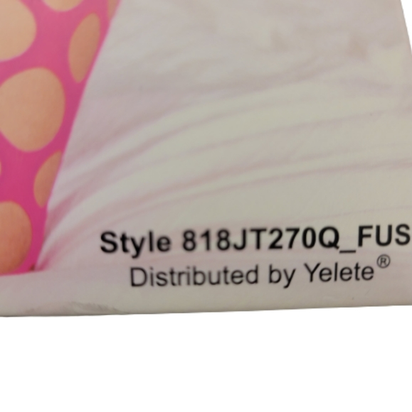 Killer Legs Open Work Fishnet 3/4 Sleeve Bodystocking Pink/Fuchsia Plus Size - Picture 1 of 4